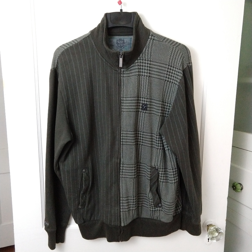 Marc Ecko Zip Up Houndstooth and Striped Jacket